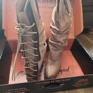 Freebird Brown Lace-Up Boots